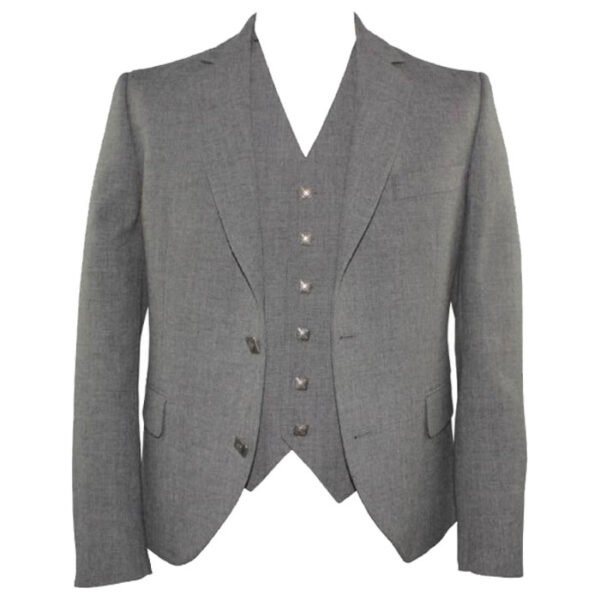 Grey Argyll Jacket With Vest