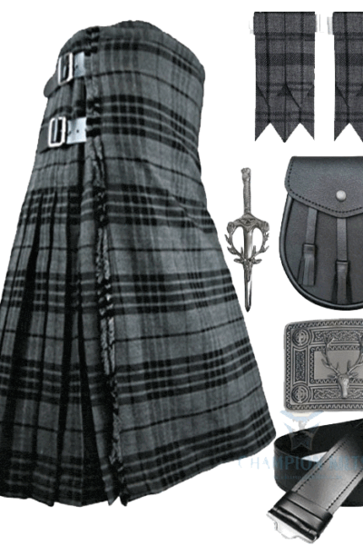 GREY WATCH TARTAN KILT SET