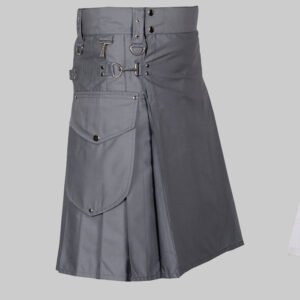 Grey Utility Kilt For Men
