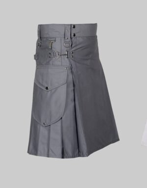 Grey Utility Kilt For Men