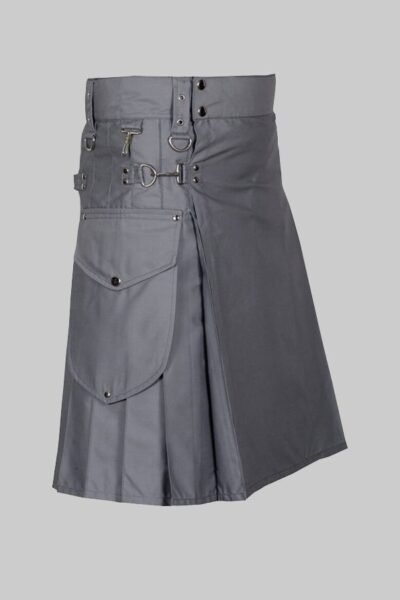 Grey Utility Kilt For Men