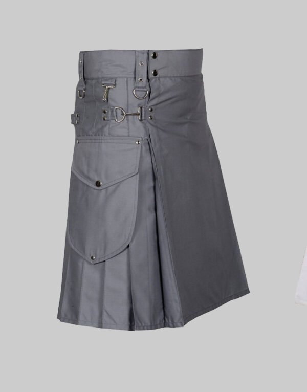 Grey Utility Kilt For Men