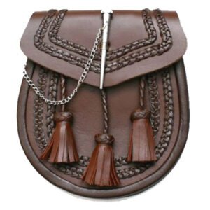 Handmade Maestro Brown Lock Pin Leather Sporran
