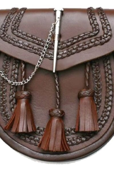 Handmade Maestro Brown Lock Pin Leather Sporran