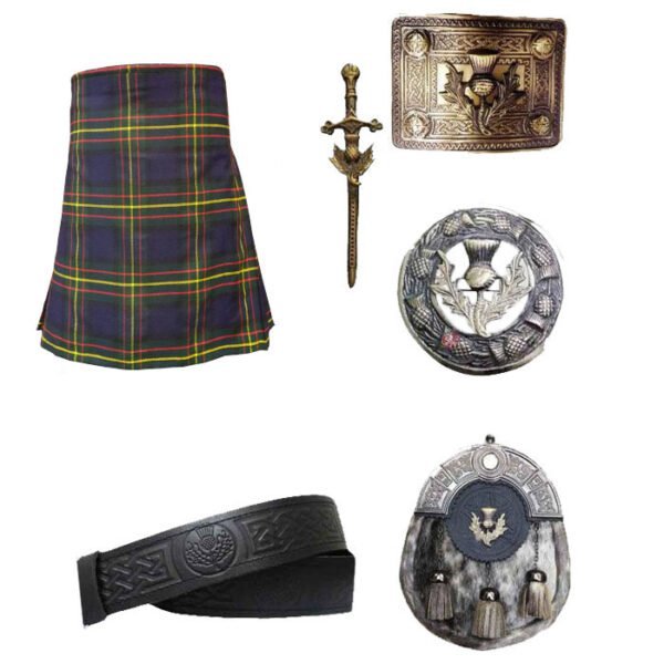 Highland  Maclaren Tartan 6 pcs Scottish Kilt Set