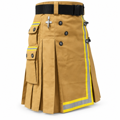 Premium Khaki Reflective Work Utility Kilt for Men