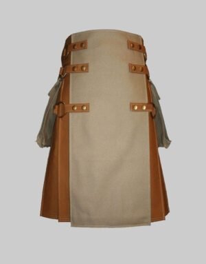 Khaki Canvas Fashion Utilty Kilt