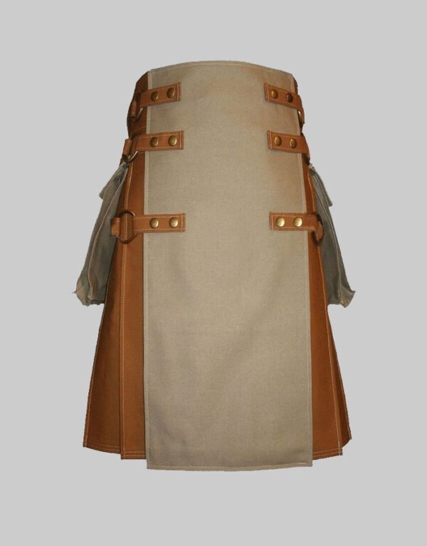 Khaki Canvas Fashion Utilty Kilt