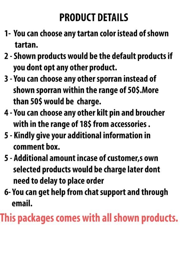 Black Stewart Tartan kilt And Accessories Package - Image 2