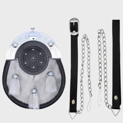 Light Grey Sealskin Full Dress Sporran