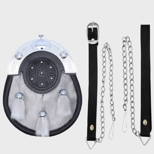 Light Grey Sealskin Full Dress Sporran