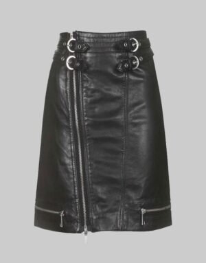 New Black Leather Kilt For Man