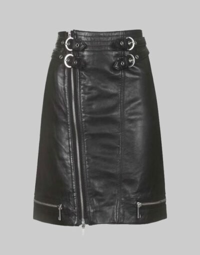 New Black Leather Kilt For Man