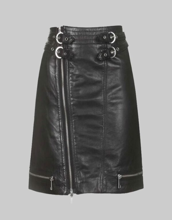 New Black Leather Kilt For Man