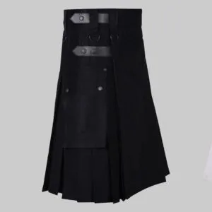 New Cargo Black Utility Kilt