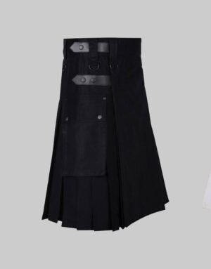 New Cargo Black Utility Kilt