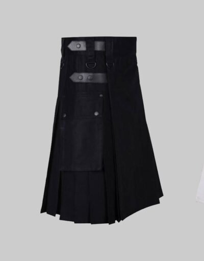 New Cargo Black Utility Kilt