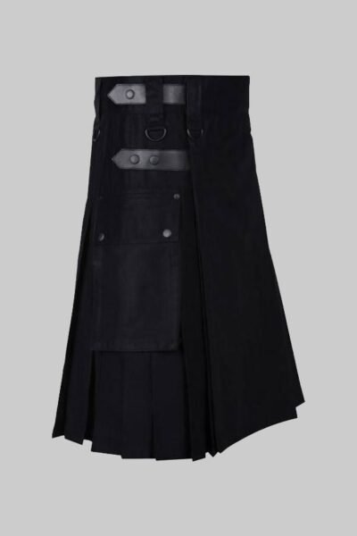 New Cargo Black Utility Kilt