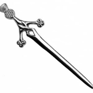 Scottish Clay more Broadsword Thistle Head Kilt Pin