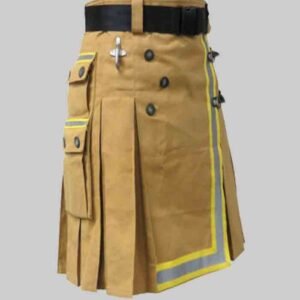 New Men Khaki Utility Kilt