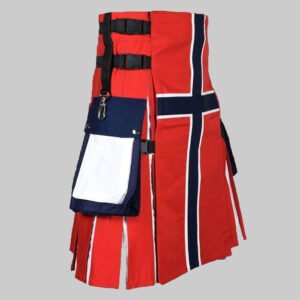 NORWEGIAN FLAG COTTON HYBRID UTILITY KILT FOR MAN