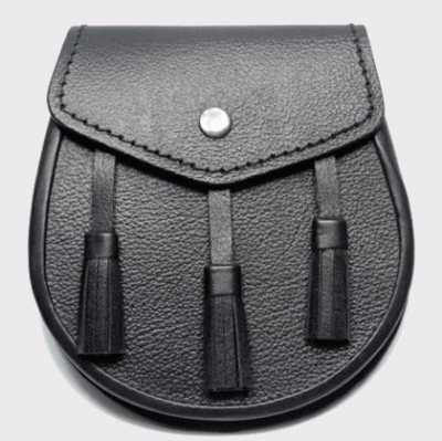 Plain Black casual Leather Sporran
