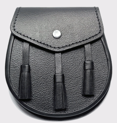 Plain Black casual Leather Sporran