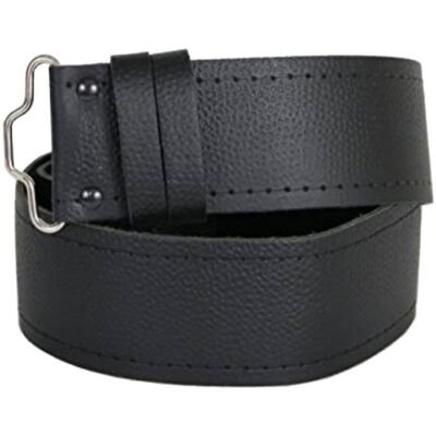 Plain Leather black kilt Belt