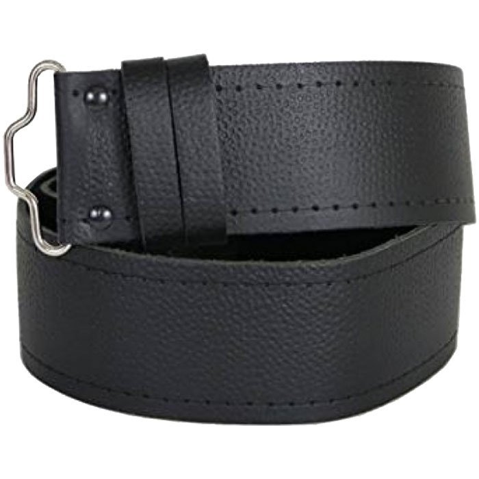 Plain Leather black kilt Belt
