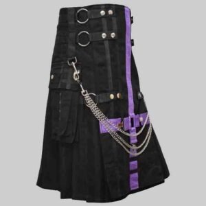 Purple And Black Two Tone Hybrid Utility Kilt