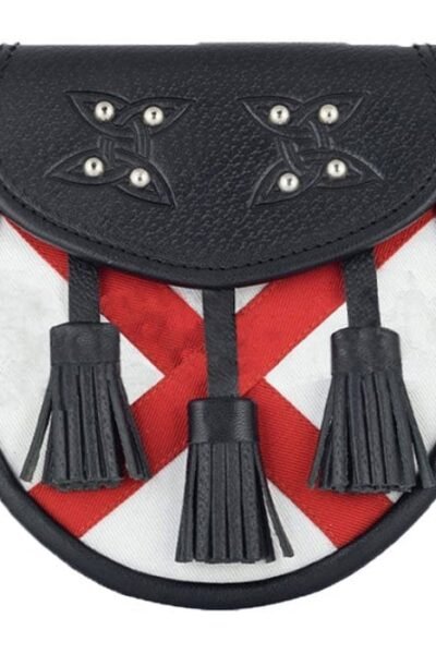 Red and White Leather Sporran