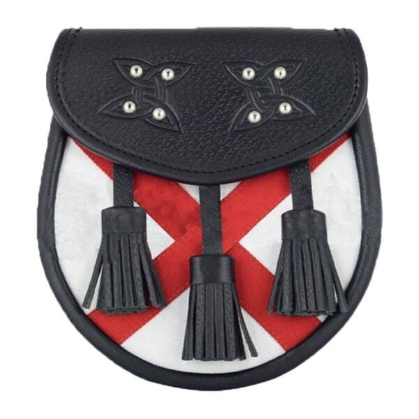 Red and White Leather Sporran