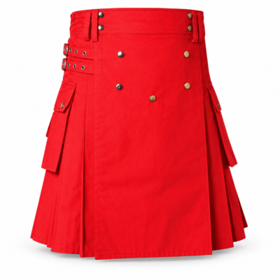 Premium red utility kilt for men