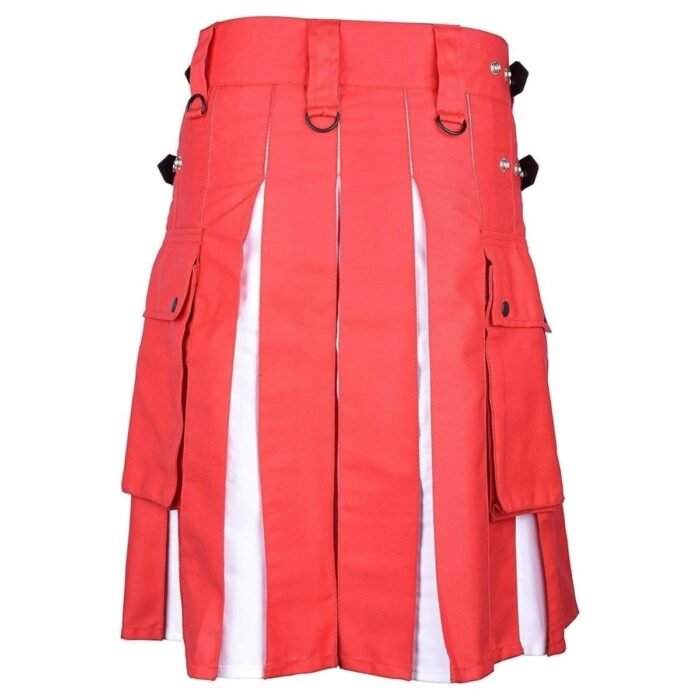 Red And White Hybrid Kilt - Image 3