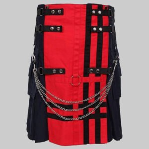 Red Deluxe Hybrid Fashion Kilt For Man
