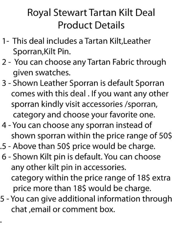 Royal Stewart Tartan kilt Deal - Image 2