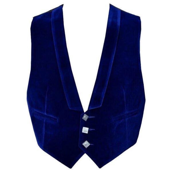 Blue Velvet Scottish Prince Charlie Kilt Jacket - Image 4