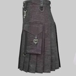 Scottish Gothic Denim Kilt