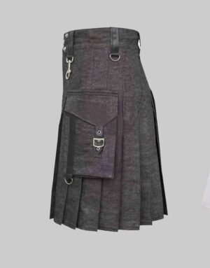 Scottish Gothic Denim Kilt