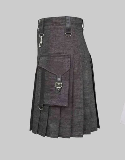 Scottish Gothic Denim Kilt