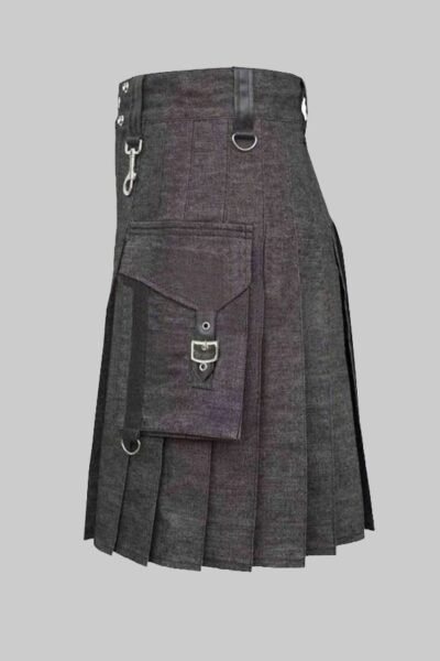 Scottish Gothic Denim Kilt