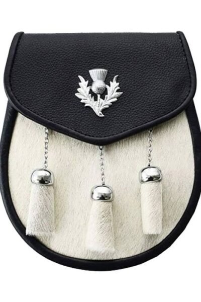 Semi Dress Black Plain Leather Sporran