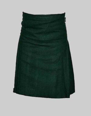 Solid Green Plane Tartan Kilt