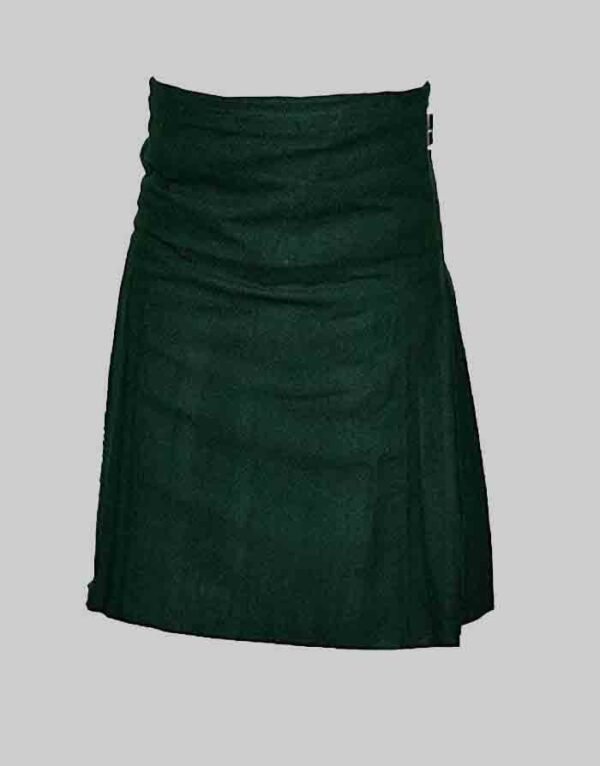 Solid Green Plane Tartan Kilt
