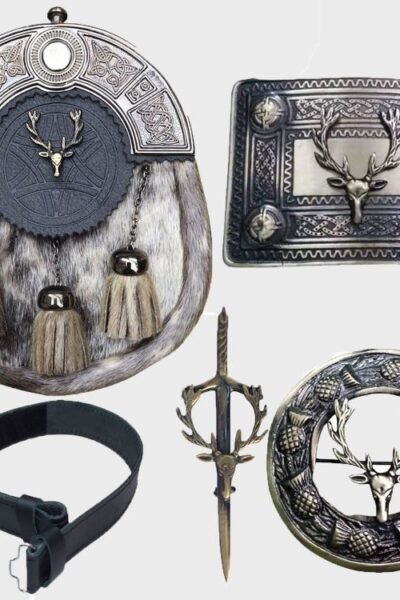 Sporran And Plane Leather Belt & Accessories Set