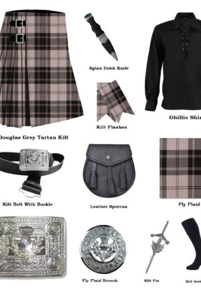 DOUGLAS GREY TARTAN KILT PACKAGE