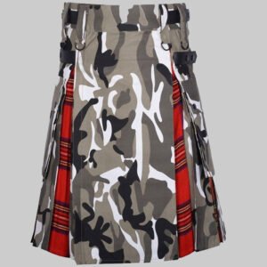Urban Camouflage And Royal Stewart Hybrid Kilt