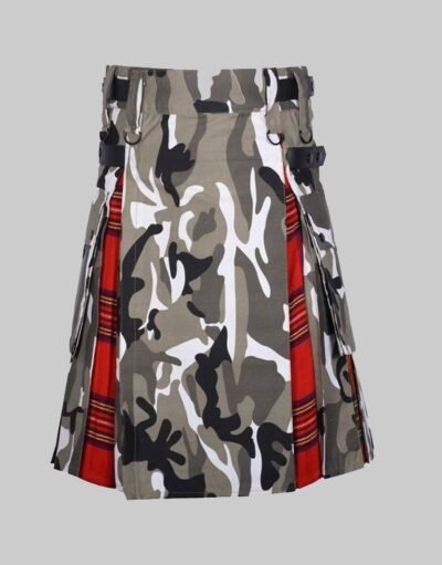 Urban Camouflage And Royal Stewart Hybrid Kilt