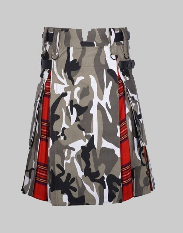 Urban Camouflage And Royal Stewart Hybrid Kilt