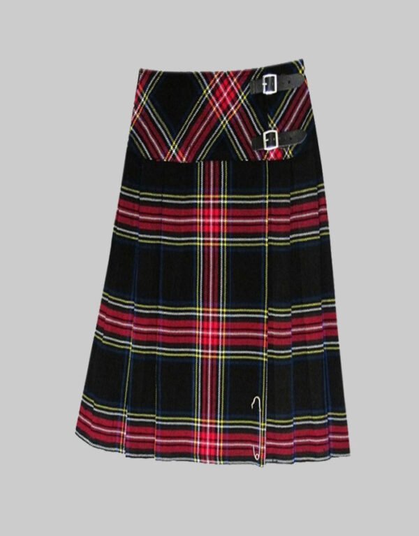 Women Black Stweart Tartan Kilt